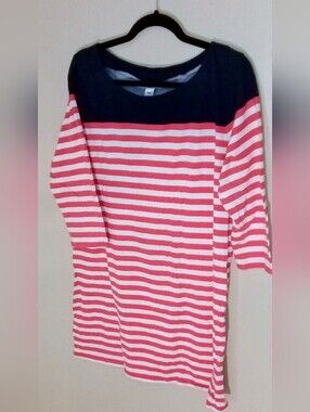 Old Navy Blue Red And White Striped Dress Size Large